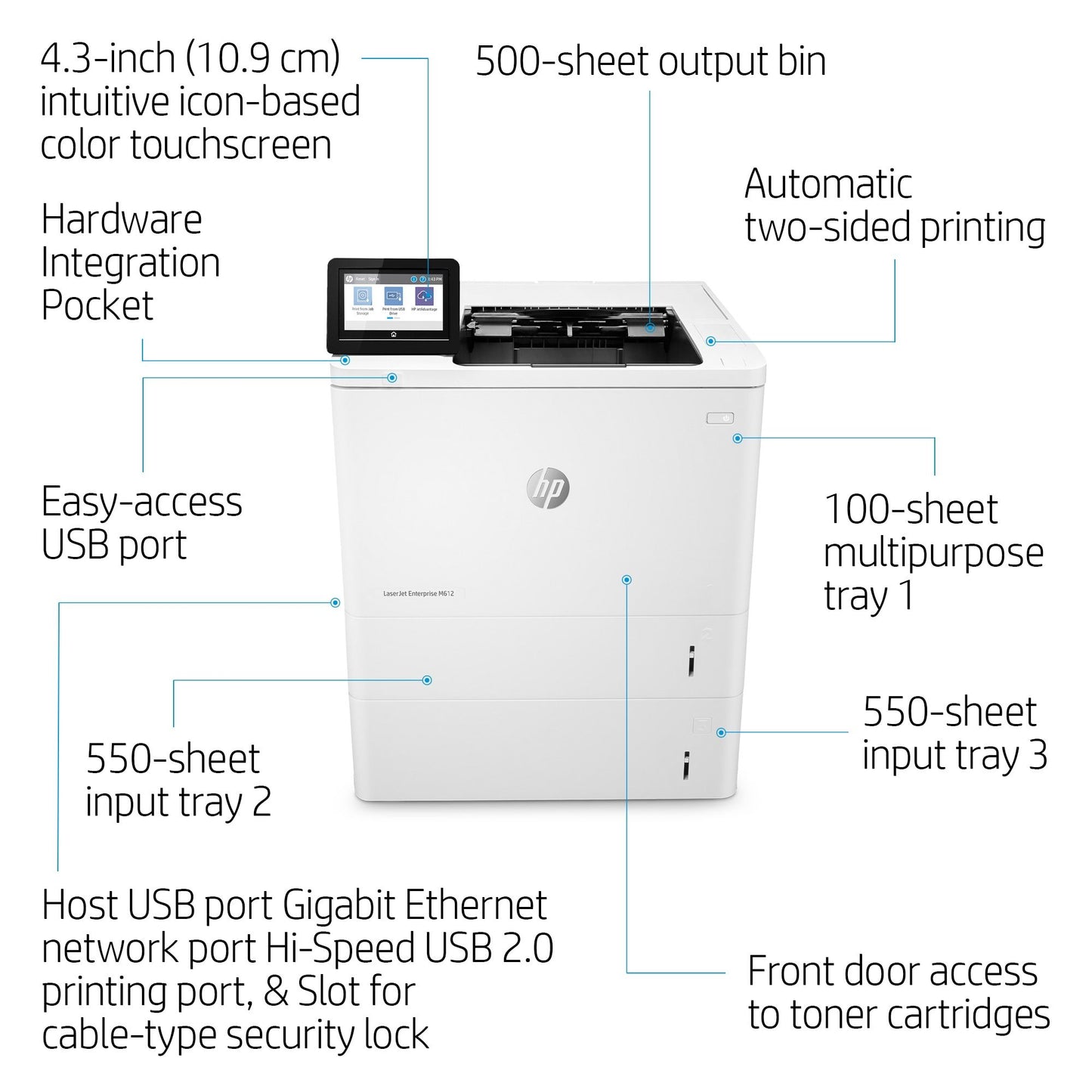 HP LaserJet Enterprise M612dn, Print, Two-sided printing