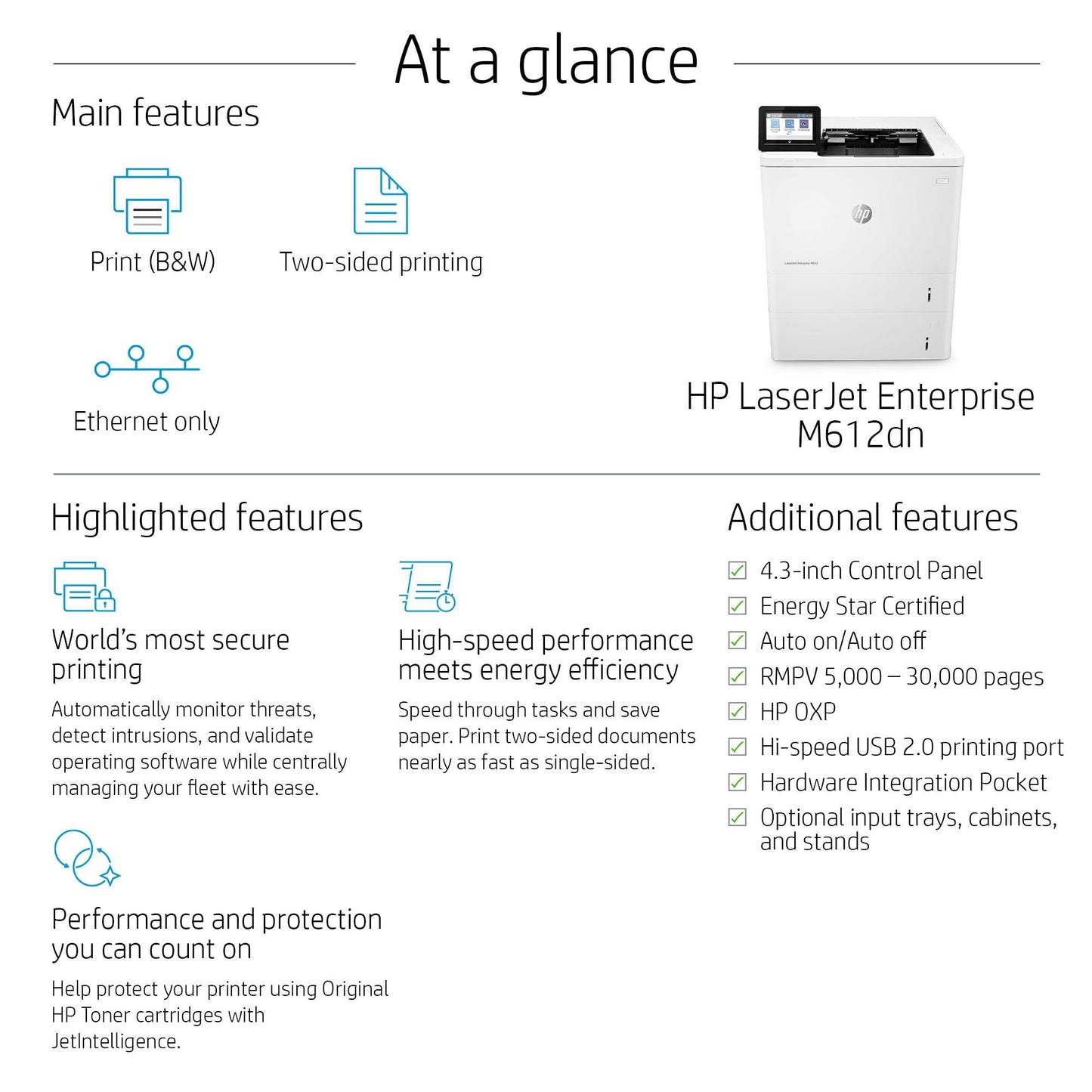 HP LaserJet Enterprise M612dn, Print, Two-sided printing