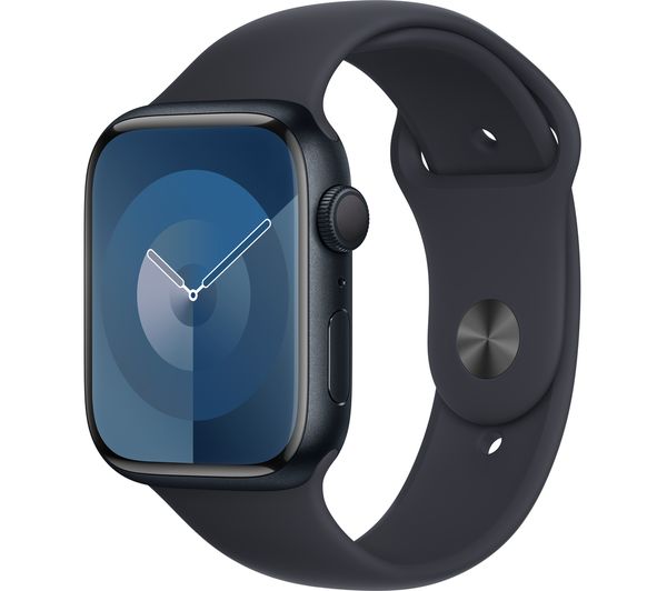 APPLE Watch Series 9 - 45 mm Midnight Aluminium Case with Midnight Sport Band, M/L