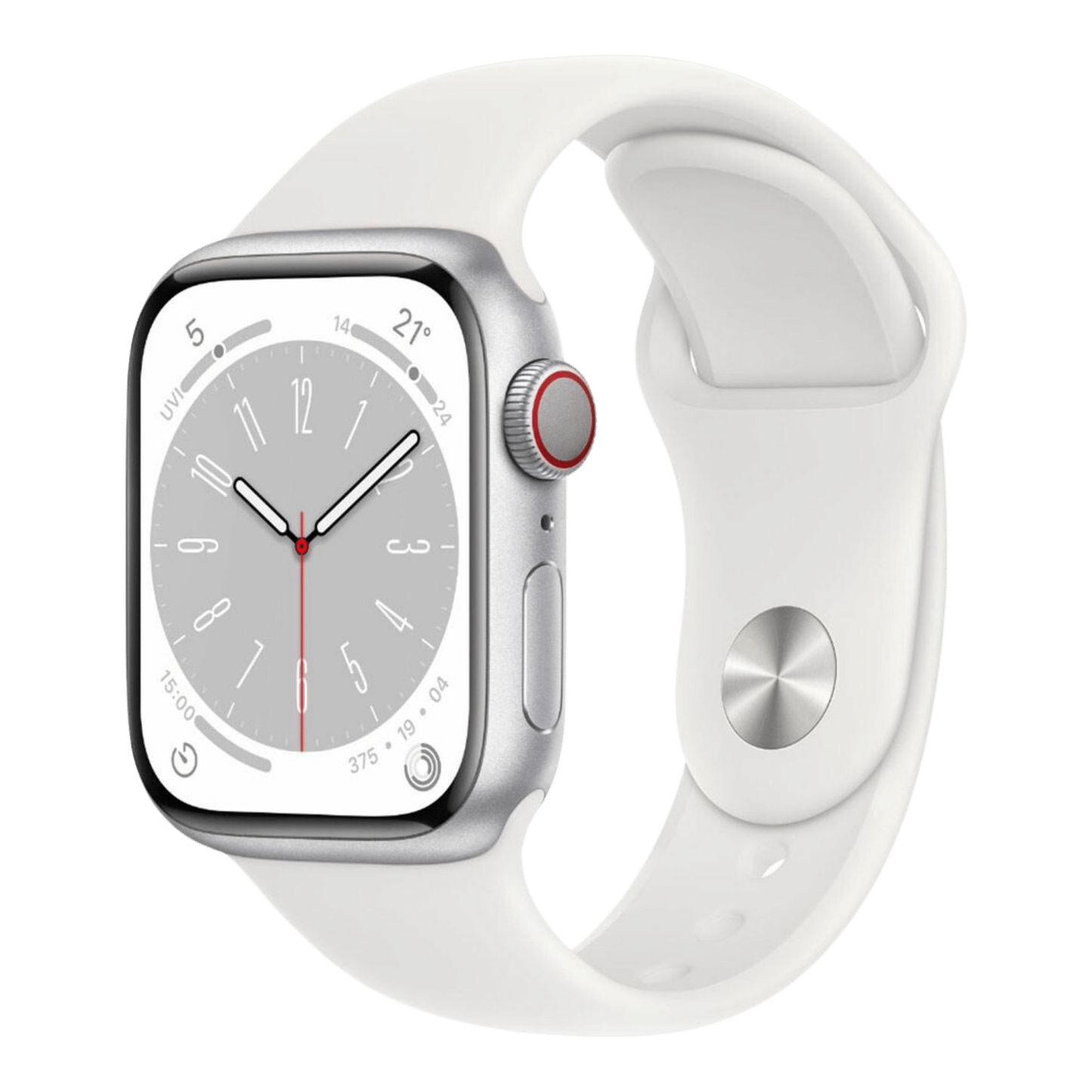 Apple Watch Series 8 OLED 41 mm Digital 352 x 430 pixels Touchscreen 4G Silver Wi-Fi GPS (satellite)