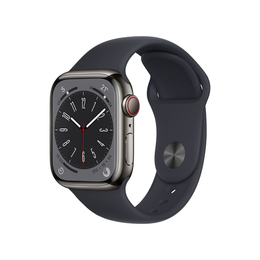 Apple Watch Series 8 OLED 41 mm Digital 352 x 430 pixels Touchscreen 4G Graphite Wi-Fi GPS (satellite)