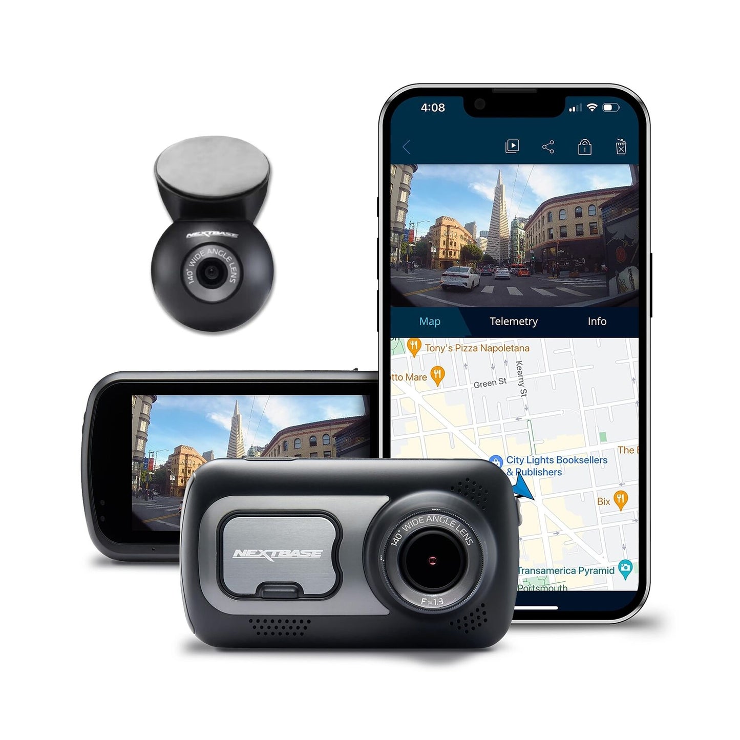 Nextbase 522GW Dash Cam Front and Rear Camera- 1440P/30fps QUAD HD- WiFi Bluetooth